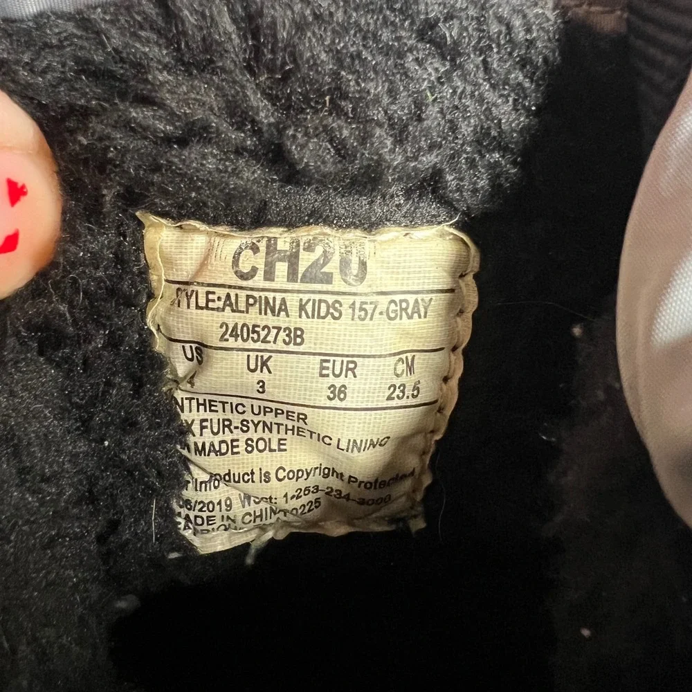 CH20 Alpina Kids Winter Snow Boots Size 4 Puffer Rated to -30 Faux Fur Lined‎
